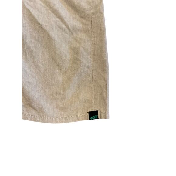VANS BOYS LONG SKATEBOARD SHORTS VINTAGE TAN AND GREEN POCKETS SIZE 16 - Picture 6 of 12